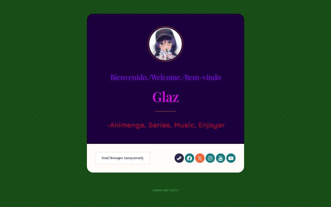 Carrd profile picture for @glazito